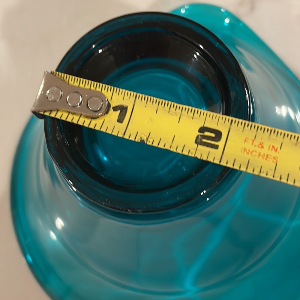 Vintage turquoise bowl art glass - Picture 11 of 12